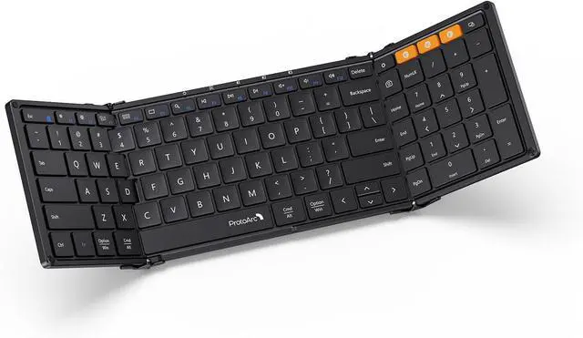 Main image of Foldable Bluetooth Keyboard, ProtoArc XK01 Folding Wireless Full-Size Travel Portable Keyboard with Numeric Keypad for Windows iOS Android Tablet PC Smartphone, Sync Up to 3 Devices, Black