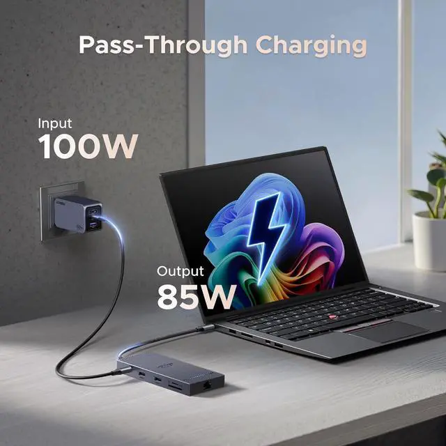 Alt view image 6 of 7 - Revodok 10 in 1 USB C Docking Station Dual 4K Monitor, USBC Hub with 2 HDMI, USB A&C 3.2 Ports, SD/TF Card Reader, PD 100W Charging, USB C Dock with 1Gbps Ethernet for , HP, XPS and More