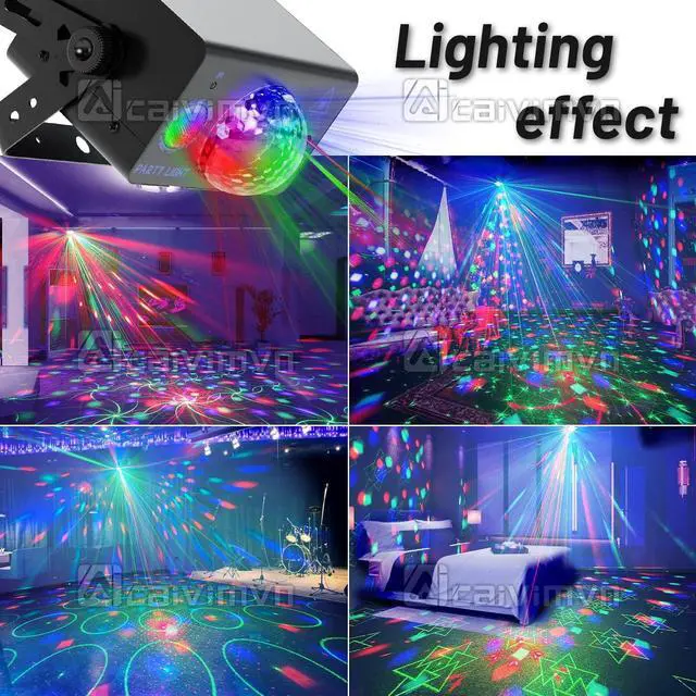 Alt view image 2 of 6 - Disco Ball Light Party Lights, LED Sound Activated DJ Disco Light Stage Lights with Remote Control Strobe Lights for Parties Bar Birthday Gift Indoor Room Decorations Christmas Halloween Club Wedding