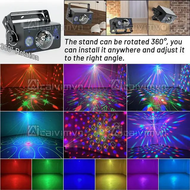 Alt view image 3 of 6 - Disco Ball Light Party Lights, LED Sound Activated DJ Disco Light Stage Lights with Remote Control Strobe Lights for Parties Bar Birthday Gift Indoor Room Decorations Christmas Halloween Club Wedding