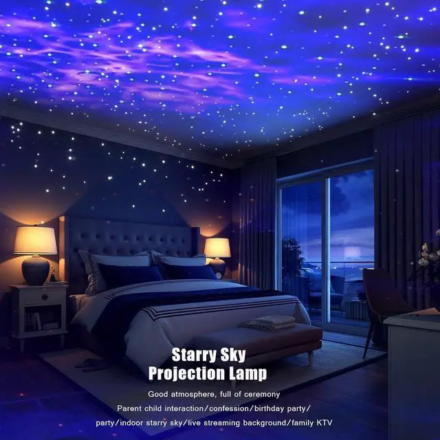 Alt view image 3 of 7 - Party Lights Starry Sky Projector Ocean Wave Projector 3 in 1, DJ Dicso Ball Home Light with Remote Control, Suitable Parties Night Light Bedroom Home Theater Ceiling Room Decor Magic Corridor