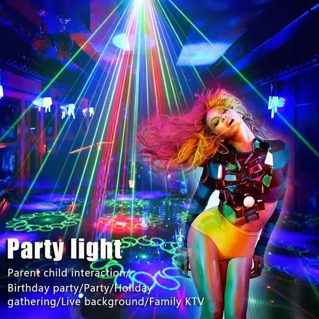 Alt view image 4 of 7 - Party Lights Starry Sky Projector Ocean Wave Projector 3 in 1, DJ Dicso Ball Home Light with Remote Control, Suitable Parties Night Light Bedroom Home Theater Ceiling Room Decor Magic Corridor