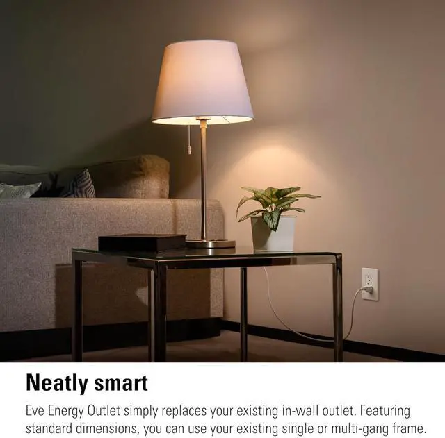 Alt view image 4 of 7 - Eve Energy Outlet (Matter)  Smart Outlet & Power Meter, App & Voice Control, No Bridge, Thread, Works with Apple Home, Alexa, Google Home, SmartThings, 100% Privacy, Requires Thread Border Router