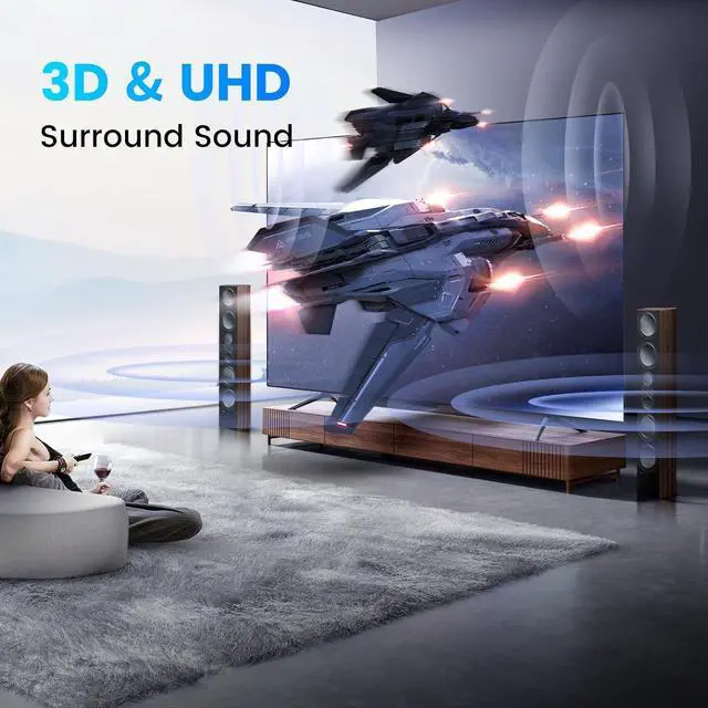 Alt view image 5 of 7 - 4x2 HDMI Matrix, 4K@60Hz 4 in 2 Out HDMI Switch Splitter with IR Remote, HDMI Matrix Switch + Optical + 3.5mm Audio Output, Support HDMI2.0, HDCP2.2, Auto Downscaler, 3D, Audio Extractor