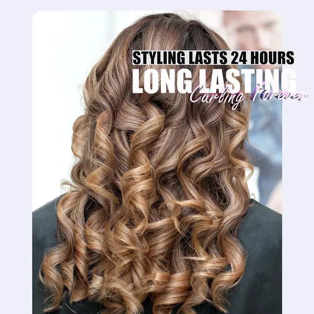 Alt view image 2 of 6 - Long Barrel Curling Iron 1 Inch, Ceramic Curling Iron for Thin Hair, Infused Argan Oil & Keratin, Long Lasting Styling, 11 Adjustable Temp, Include Clips & Silicone Pad