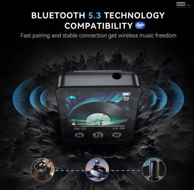 Alt view image 3 of 7 - 128GB MP3 Player with Bluetooth, Portable Touchscreen Music Player with Clip for Sport, HiFi Sound,Voice Recorder,E-Book,Mini Digital Audio Player for Kids with Earphones & Screen Protector