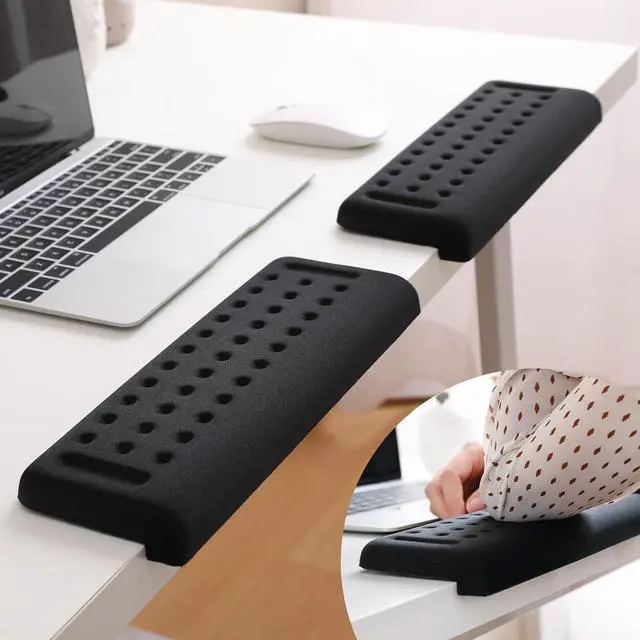 Main image of Holly L-Shaped Desk EdgeRest, 2-Piece Set, Plam & Wrist & Forearm & Elbow Comfort Support for Table or Desk Edge, Non-Slip, Memory Foam Padding, Ergonomic Design, Separate Design
