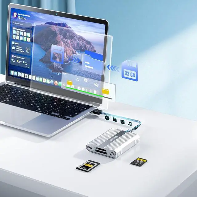 Alt view image 6 of 7 - Type A and SD4.0 UHS-II Memory Card Reader, 10Gbps USB 3.2 Gen 2, CF Express Reader for CFexpress Type A/SD/SDHC/SDXC/SDUC, Plug and Play, Compatible with Windows/Mac/Linux/Android