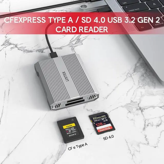Alt view image 5 of 7 - Type A and SD4.0 UHS-II Memory Card Reader, 10Gbps USB 3.2 Gen 2, CF Express Reader for CFexpress Type A/SD/SDHC/SDXC/SDUC, Plug and Play, Compatible with Windows/Mac/Linux/Android