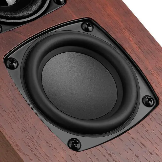 Alt view image 3 of 7 - Powered Bluetooth Bookshelf Speakers, 40W Record Player Speakers with 2.75 Inch Woofer, Stereo Speakers with Optical/AUX/TV-ARC Connection for Turntable, No Receiver or Amplifier Required.