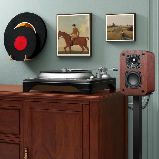 Alt view image 6 of 7 - Powered Bluetooth Bookshelf Speakers, 40W Record Player Speakers with 2.75 Inch Woofer, Stereo Speakers with Optical/AUX/TV-ARC Connection for Turntable, No Receiver or Amplifier Required.