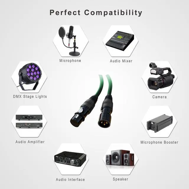 Alt view image 2 of 6 - 15ft 6 Pack, Microphone Cable Male to Female, XLR Speaker Cable 6 Color Gold-Plated 3-Pins for Microphone, Mixer, Recording Studio- 15 Feet, 6 Pack