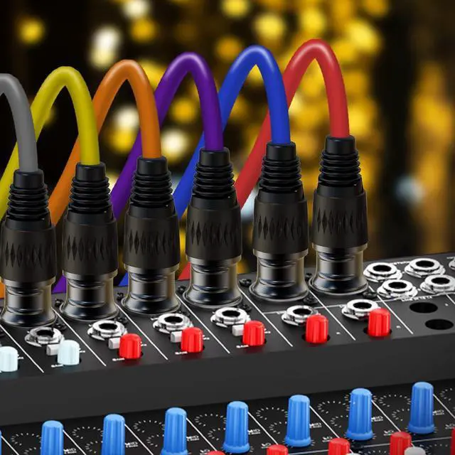 Alt view image 6 of 6 - 15ft 6 Pack, Microphone Cable Male to Female, XLR Speaker Cable 6 Color Gold-Plated 3-Pins for Microphone, Mixer, Recording Studio- 15 Feet, 6 Pack