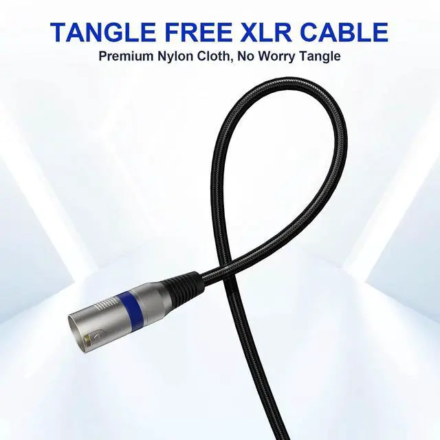 Alt view image 5 of 7 - Professional 6 Pack 25FT XLR Cables, Noise Free and Long-Lasting Braided XLR Microphone Cable, All Copper Conductors Balanced Male to Female Mic Cable for Studio Monitor, Mixer, DMX, Colorful