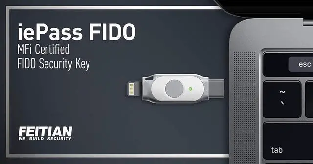 Alt view image 3 of 4 - iePass K44 Dual-Connector iOS USB Security Key - Two Factor Authenticator - USB-C + Lightning - FIDO U2F + FIDO2 + PIV + MFi - Help Prevent Account Takeovers with Multi-Factor Authentication