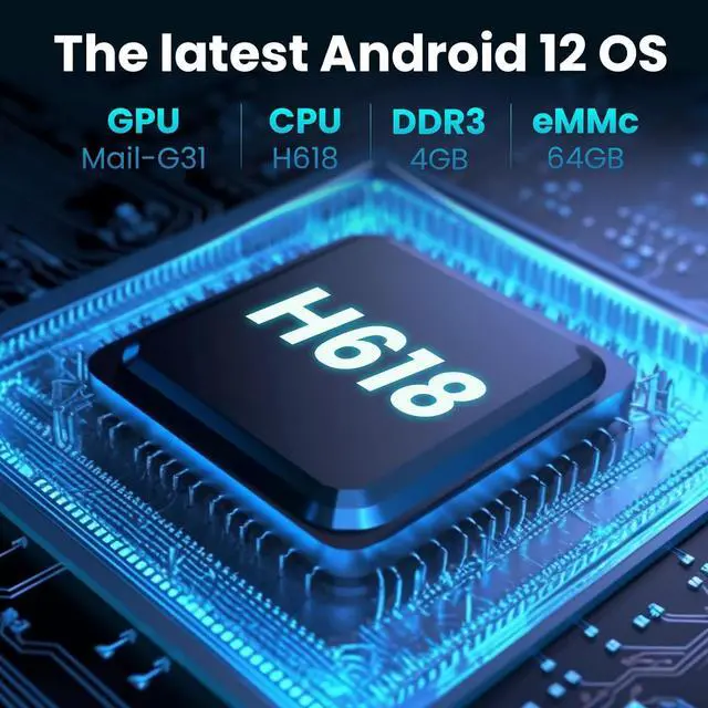 Alt view image 2 of 7 - Android TV Box 12.0 4GB 64GB - 8K HDR10 BT5.0 USB 3D Ethernet with Mini Backlit Keyboard