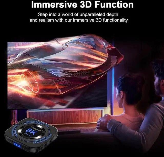 Alt view image 7 of 7 - Android TV Box 12.0 4GB 64GB - 8K HDR10 BT5.0 USB 3D Ethernet with Mini Backlit Keyboard