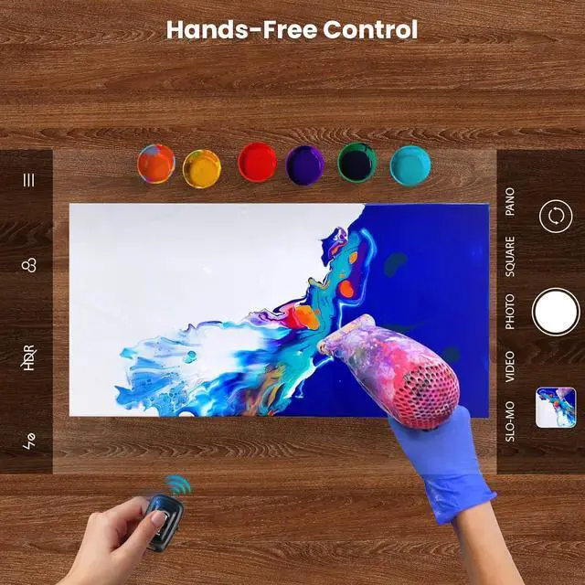 Alt view image 6 of 6 - Ring Light for Desk, 10" LED Ring Light with Stand, Overhead Camera/Phone Mount, Stable Phone Tripod with Light for Video Recording/Live Streaming/Cooking/Content Creation