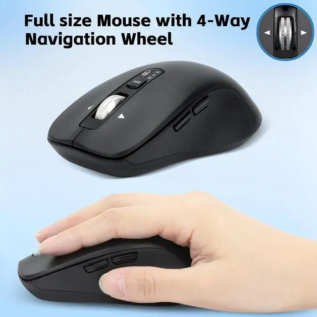 Alt view image 2 of 7 - M9300 Wireless Keyboard Mouse Combo, Scissor-Switch Keys, 2-in-1 USB Receiver and Dual Bluetooth, Multi Device Silent Design for PC, Computer, Laptop, MacBook and iPad.