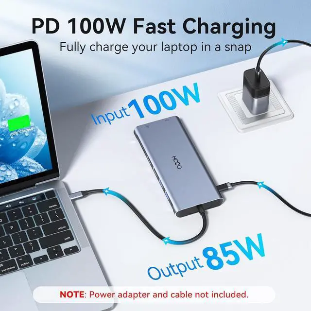 Alt view image 5 of 7 - USB C Docking Station Dual Monitor for  HP, Laptop Docking Station 3 Monitors 15-in-1 USB C Hub Dock with Dual 4K HDMI+8K DP +VGA+6USB Ports+PD+Ethernet+SD/TF+Audio,USBC Adapter Dongle for