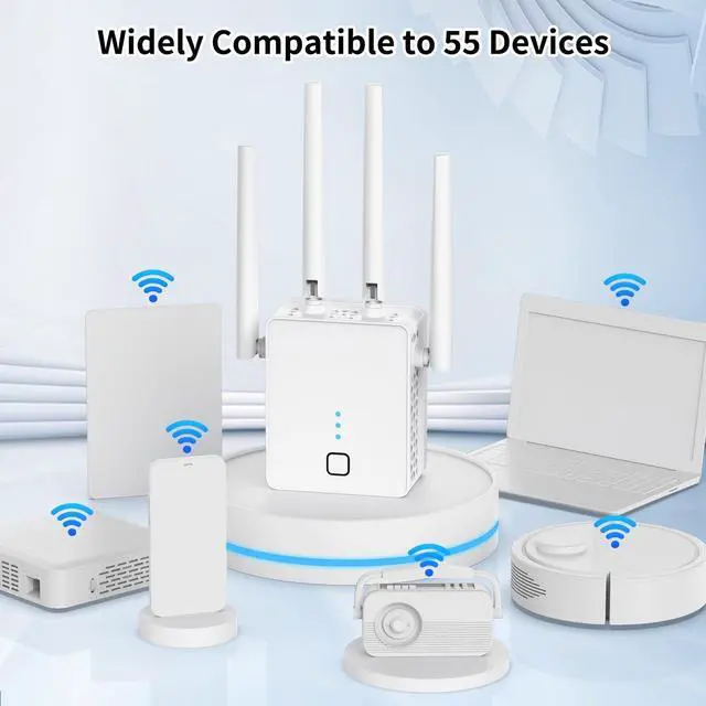 Alt view image 4 of 7 - WiFi Extender, 2024 Fastest WiFi Booster 1200Mbps Dual Band (5GHz/2.4GHz) WiFi Extenders Signal Booster for Home, WiFi Repeater with Ethernet Port Covers up to 10000sq. ft and 55 Devices