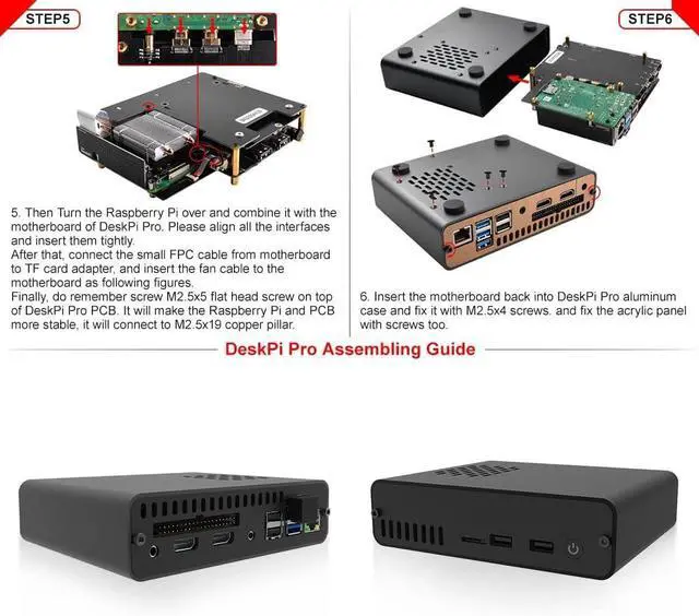 Alt view image 7 of 7 - DeskPi Pro V2 2.5'' SATA HDD/SSD NAS Storage Kit for Raspberry Pi 4, Set-Top Box with ICE Tower Cooler & Power Supply for Raspberry Pi 4 Model B (NOT Include Pi Board)