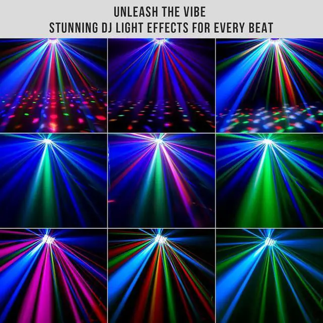 Alt view image 2 of 7 - DJ Party Stage Light - 27W Colorful DJ Lighting Beam Effect by Sound Activated DMX Remote Control for Church Wedding Birthday Party Music Dance Show Stage Lighting Decoration