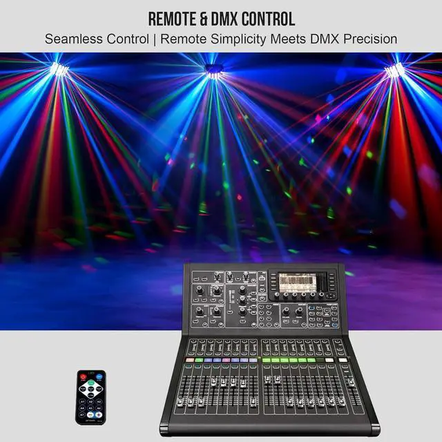 Alt view image 6 of 7 - DJ Party Stage Light - 27W Colorful DJ Lighting Beam Effect by Sound Activated DMX Remote Control for Church Wedding Birthday Party Music Dance Show Stage Lighting Decoration