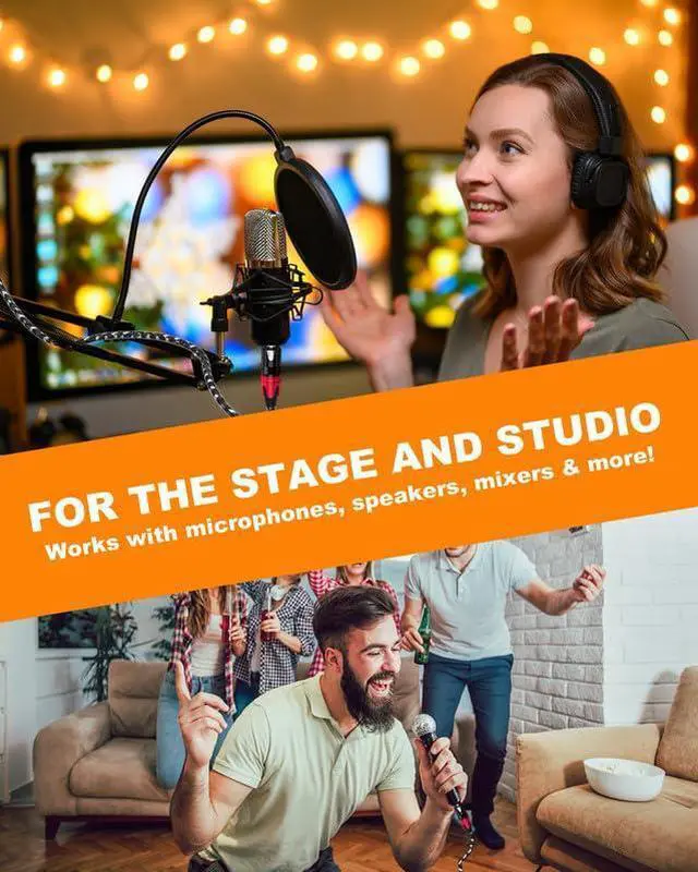 Alt view image 7 of 7 - 6 Pack XLR Cables 25ft Mic Braided Balanced Shielded XLR Microphone Cable Male to Female 3-Pin Colorful Connector for Microphones Recording, Audio Mixer, AmplifierSpeaker,Camcorder