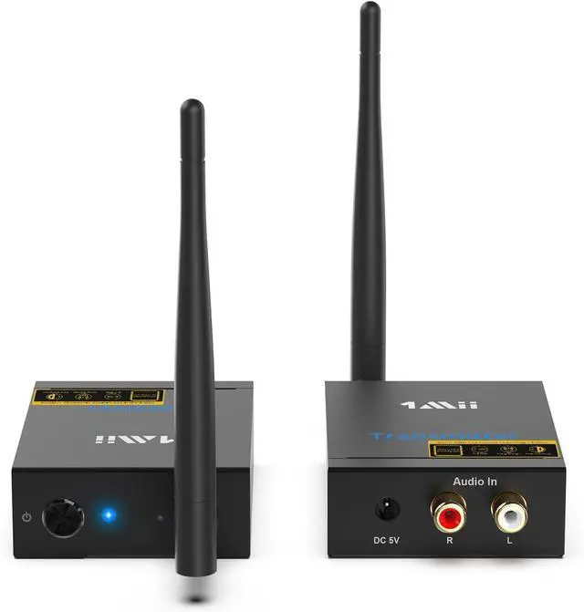 Main image of 2.4Ghz Wireless Audio Transmitter Receiver for TV, 320ft Long Range 20ms Low Delay HiFi Audio, Wireless Adapter Kit for Subwoofer/Powered Speaker/Stereo/Soundbar, RCA(3.5mm AUX) Out/Input