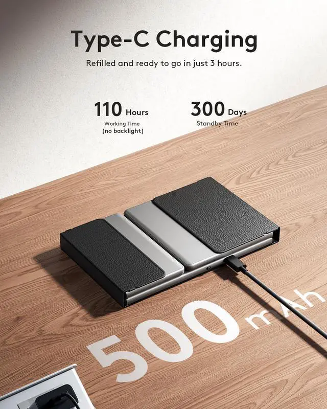 Alt view image 7 of 7 - Bluetooth Keyboard with Touchpad - Full-Size Folding Wireless Keyboard, Portable Travel for iOS/Android/Windows/Mac OS, Supports 3 Devices (BT5.1 x 3), Gray