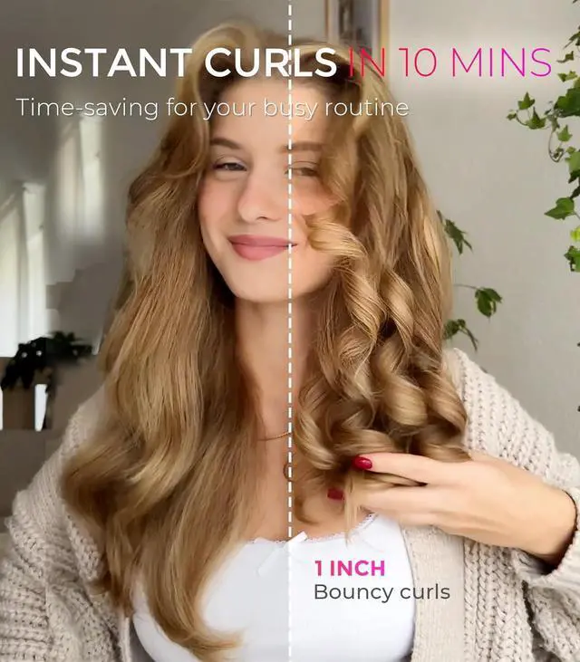 Alt view image 3 of 7 - Automatic Rotating Curling Iron - TYMO CURLPRO Beach Waves Curling Wand, Portable Hair Curler, 500 Million Ionic, Dual Voltage & Lightweight for Travel, Ceramic Coating, 1 Inch, Metallic Gray