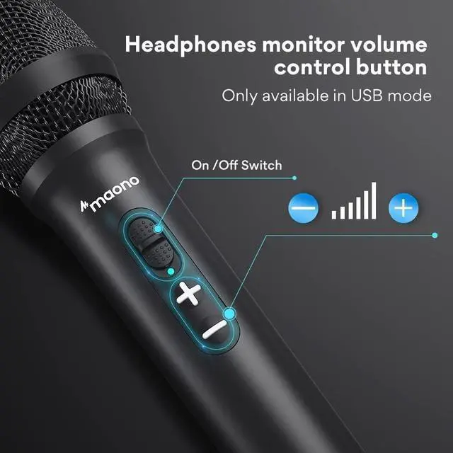 Alt view image 6 of 7 - USB/XLR Podcast Dynamic Microphone, Studio Mic Kit with Volume Control, Shock Mount, Pop Filter, Ideal for Vocal, Instruments Recording, Voice Over, Live Streaming (HD300T)