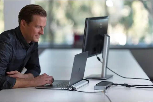 Alt view image 2 of 7 - MacBook and Surface Laptop Locking Station with Keyed Lock Cable, Macbook Locks With 6 Foot Cable, Laptop Security Lock for Macbook Air/Pro, Laptop Locking Cable, K64453WW