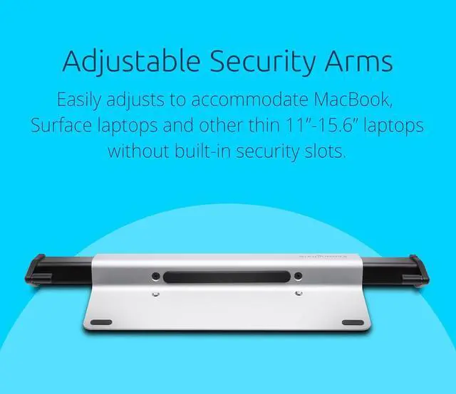 Alt view image 5 of 7 - MacBook and Surface Laptop Locking Station with Keyed Lock Cable, Macbook Locks With 6 Foot Cable, Laptop Security Lock for Macbook Air/Pro, Laptop Locking Cable, K64453WW