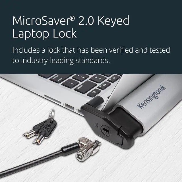 Alt view image 7 of 7 - MacBook and Surface Laptop Locking Station with Keyed Lock Cable, Macbook Locks With 6 Foot Cable, Laptop Security Lock for Macbook Air/Pro, Laptop Locking Cable, K64453WW