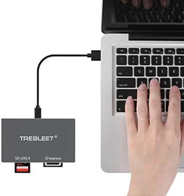 Alt view image 3 of 4 - Dual-Slot CFexpress Type B and SD 4.0 UHS-II Card Reader USB 3.2 Gen 2 10Gbps, Compatible for Thunderbolt 3 USB3.1 and USB 3.0,Support Windows/Mac OS