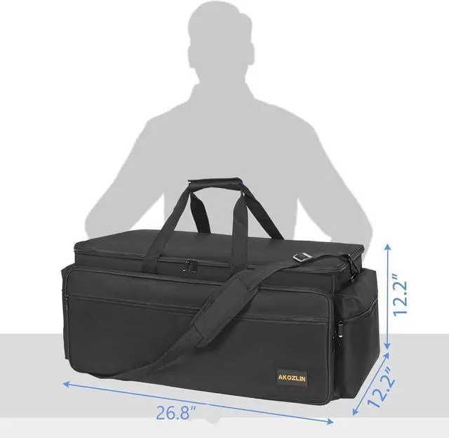 Alt view image 5 of 7 - Cable File Bag DJ Gig Bag Cord Organizer Case with Detachable Dividers for Laptop,DJ Gear, Sound Instrument Accessories Blue