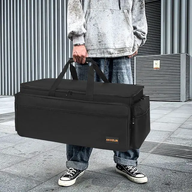 Alt view image 7 of 7 - Cable File Bag DJ Gig Bag Cord Organizer Case with Detachable Dividers for Laptop,DJ Gear, Sound Instrument Accessories Blue