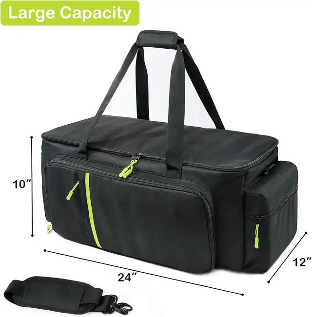 Alt view image 5 of 7 - Dj Cable Bag-24 Large Dj Cable File Bag-Dj Cabel Organizer Case-Travel Gig Bag-DJ Gear Bag for Dj Accessories-Dj Equipment Case with Padded Bottom and Divdiers