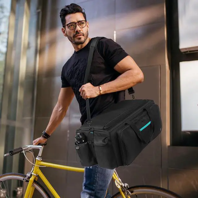 Alt view image 2 of 7 - Large DJ Bag Built-in Sturdy Support Board, DJ cable bag with 9 Detachable Divider & Padded Shoulder Strap, gig bag for Professional DJ Gear, Musical Instrument and Accessories