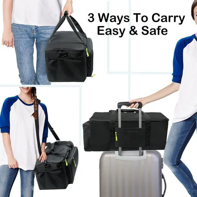 Alt view image 6 of 7 - Dj Cable Bag-24 Large Dj Cable File Bag-Dj Cabel Organizer Case-Travel Gig Bag-DJ Gear Bag for Dj Accessories-Dj Equipment Case with Padded Bottom and Divdiers