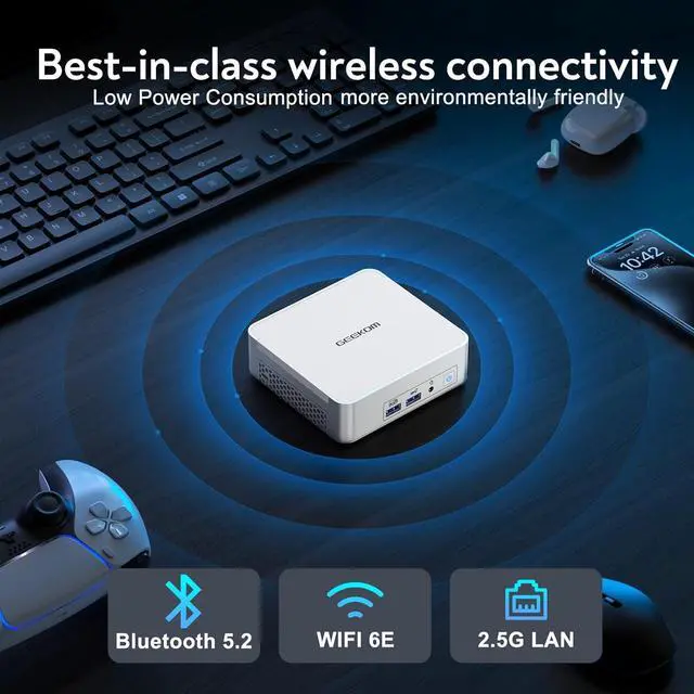 Alt view image 4 of 7 - Mini PC XT12 Pro, 12th Gen  i9-12900HK NUC12 Mini Computers(14C/20T,Up to 5GHz), 32GB DDR4 RAM & 1TB PCIe Gen 4 SSD Mini PC Windows 11 Pro, 8K/Quad Display/USB4.0/WiFi 6E/BT5.2/2.5G LAN