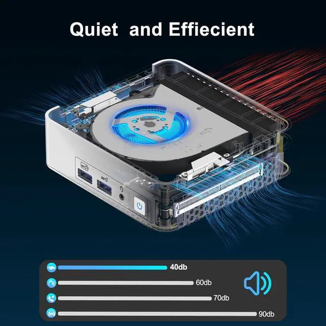 Alt view image 6 of 7 - Mini PC XT12 Pro, 12th Gen  i9-12900HK NUC12 Mini Computers(14C/20T,Up to 5GHz), 32GB DDR4 RAM & 1TB PCIe Gen 4 SSD Mini PC Windows 11 Pro, 8K/Quad Display/USB4.0/WiFi 6E/BT5.2/2.5G LAN