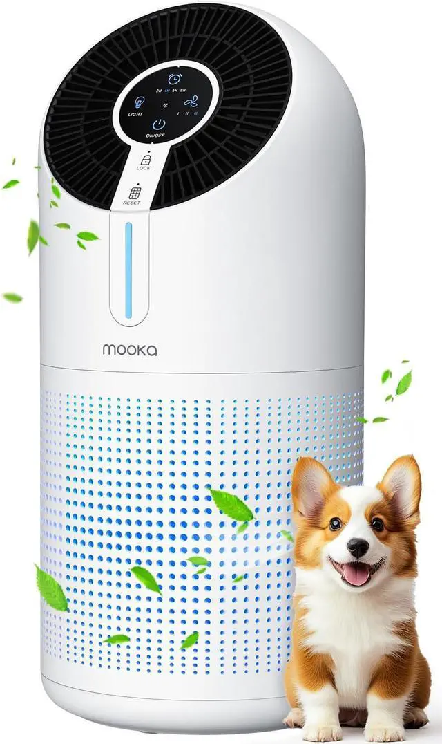 Main image of Air Purifiers for Home Large Room up to 1095ft², H13 HEPA Filter Air Cleaner for Pets Bedroom Remove Smoke Dust Pollens Dander, Room Air Purifier with Timer Lock 4 Modes Night Light, M02