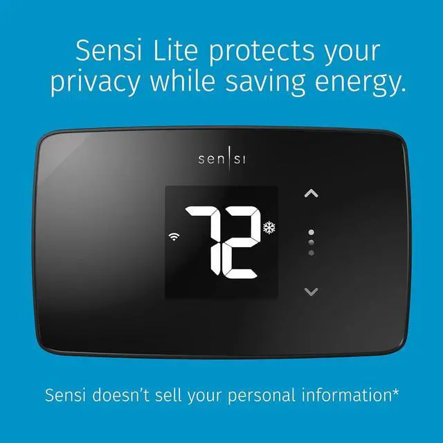 Alt view image 3 of 7 - Lite Smart Thermostat, Data Privacy, Programmable, Wi-Fi, Easy DIY, Works With Alexa, Energy Star Certified, ST25, Most Systems C-Wire Not Required, Except On Heat/Cool Only and Heat Pump System