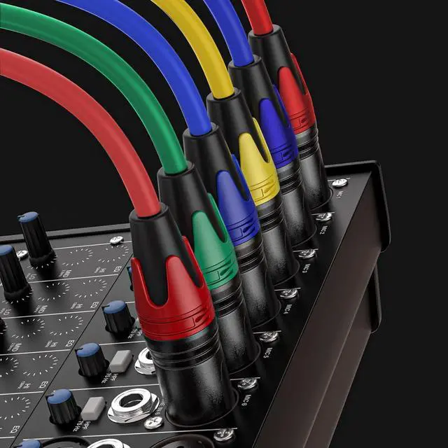 Alt view image 3 of 7 - 50ft 4 Packs - Premium Balanced Microphone Cable with 3-Pin XLR Male to Female Mic Speaker Cable, 4 Colors (Red, Yellow, Green, Blue), Pure Copper and 24K Gold-Plated Conductors