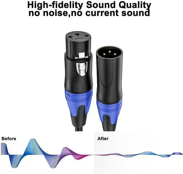 Alt view image 6 of 7 - 50ft 4 Packs - Premium Balanced Microphone Cable with 3-Pin XLR Male to Female Mic Speaker Cable, 4 Colors (Red, Yellow, Green, Blue), Pure Copper and 24K Gold-Plated Conductors