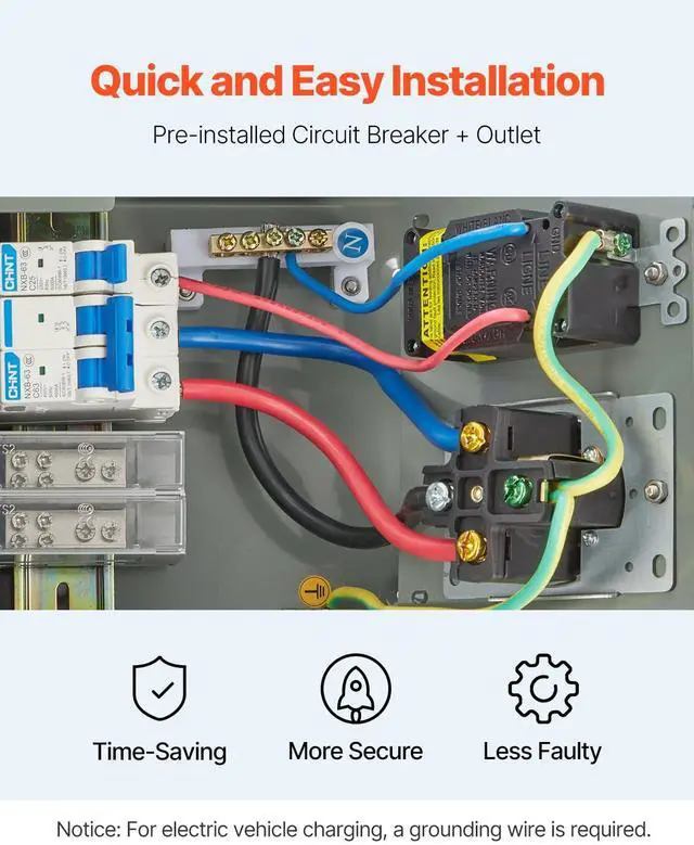 Alt view image 5 of 7 - Temporary Power Outlet Panel, RV Electrical Breaker Box with Prewired 50 Amp & 20 Amp GFCI Receptacle Circuit, Weatherproof RV Electrical Panel for RV Hookup Camper Travel Trailer Motorhome