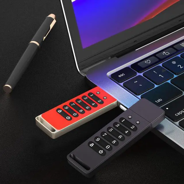 Alt view image 6 of 6 - Secure Flash Drive 256-bit, 64GB Encrypted USB Drive, USB 3.0 Hardware Encryption Flash Drive, Password Protected Flash Drive, Compatible for MAC/Windows/Linux/Embedded System-Gray